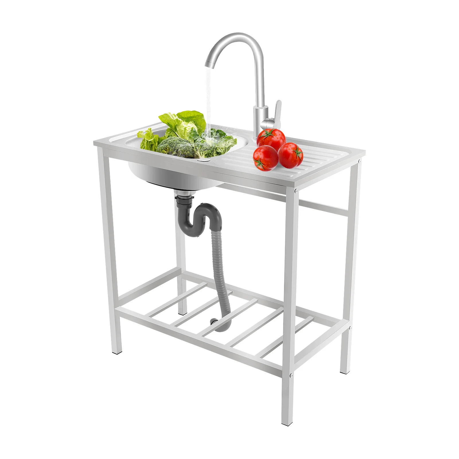 NEW Stainless Steel Basin,Kitchen Sink, Hand Wash Basin, with Tap, Workbench, Sink for Restaurant Laundry Room Camping
NEW Stainless Steel Basin,Kitchen Sink, Hand Wash Basin, with Tap, Workbench, Sink for Restaurant Laundry Room Camping