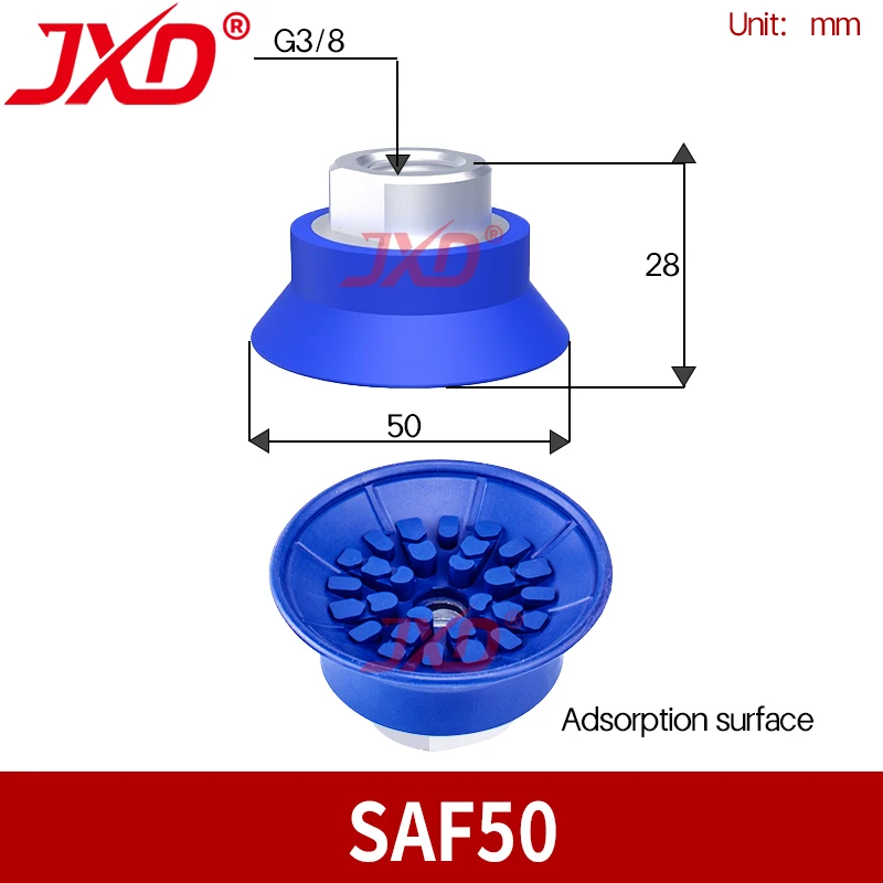 SAF50 Industrial Vacuum Sucker 50mm Flat Pad for High Speed Stamping Line Robot Arm Parts Metal Plate Lifting Tools
SAF50 Industrial Vacuum Sucker 50mm Flat Pad for High Speed Stamping Line Robot Arm Parts Metal Plate Lifting Tools