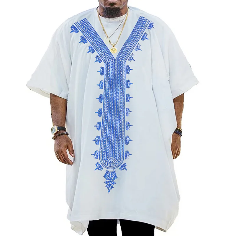 New Men's Shirt, Ethnic Style Men's Round-neck Embroidered Robe Thobe Long Dress Robe Abaya Ramadan Dubai Luxury Islam Elegant
New Men's Shirt, Ethnic Style Men's Round-neck Embroidered Robe Thobe Long Dress Robe Abaya Ramadan Dubai Luxury Islam Elegant