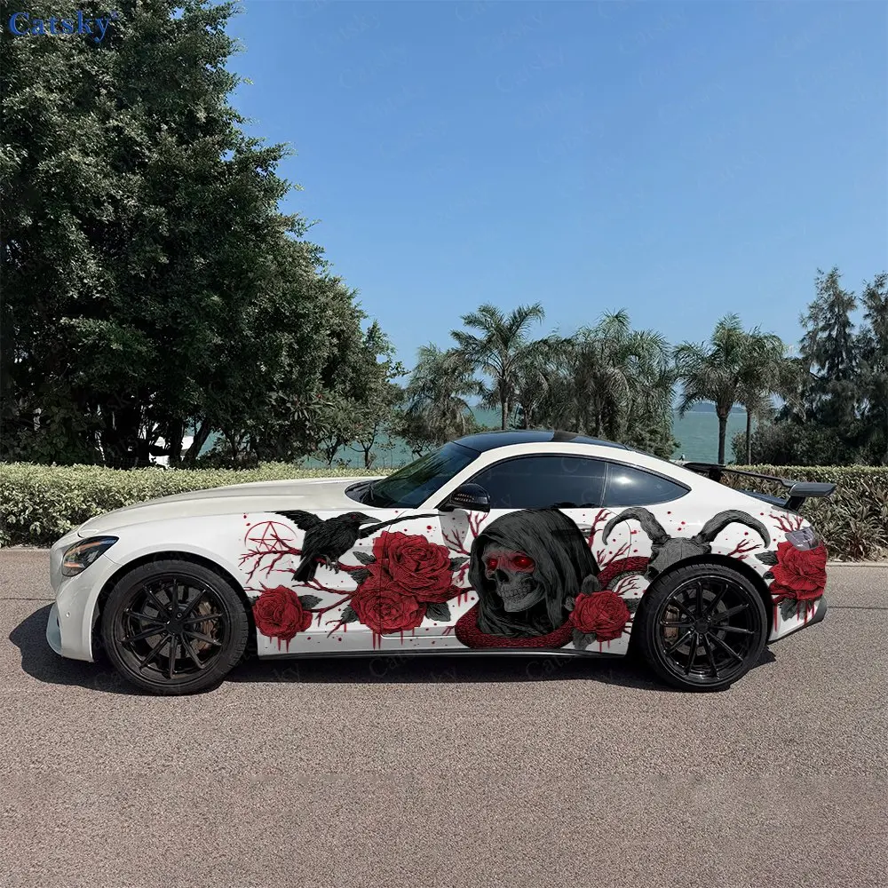 2pcs Crimson Tide Reaper & Rose Car Side Wraps, Self-Adhesive PVC Waterproof & Scratch-Resistant Stickers, Car Accessory Gift
2pcs Crimson Tide Reaper & Rose Car Side Wraps, Self-Adhesive PVC Waterproof & Scratch-Resistant Stickers, Car Accessory Gift