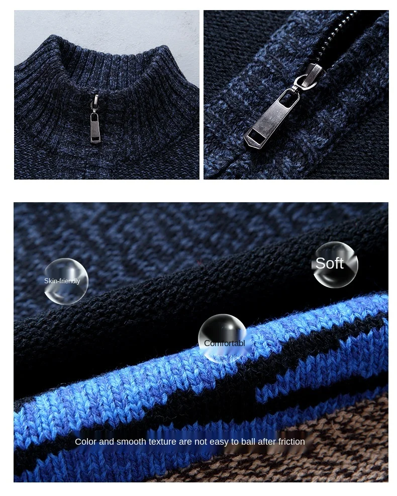 Men's Striped Knitted Sweater Cardigan Cotton Autumn Winter Fashion Coat Jacket for Men Christmas Clothing
Men's Striped Knitted Sweater Cardigan Cotton Autumn Winter Fashion Coat Jacket for Men Christmas Clothing