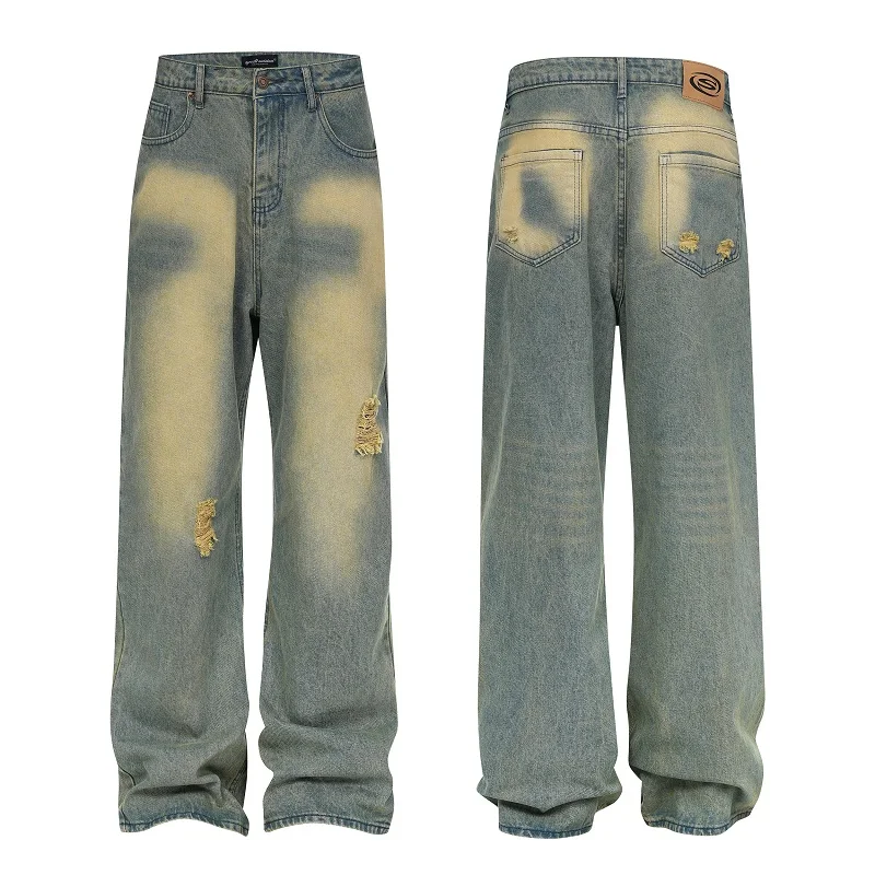 ADC 2025 New Fashionable Loose Men's Straight Leg Pants, Fashionable, Broken Hole, Made of Old Rusty Design, Retro Jeans pants
ADC 2025 New Fashionable Loose Men's Straight Leg Pants, Fashionable, Broken Hole, Made of Old Rusty Design, Retro Jeans pants