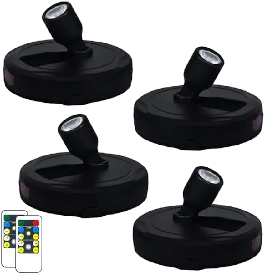 Светодиодные прожекторы с дистанционным управлением и таймером и диммером, питание от батареи для настенного художественного дисплея, комплект из 4 шт.
Светодиодные прожекторы с дистанционным управлением и таймером и диммером, питание от батареи для настенного художественного дисплея, комплект из 4 шт.