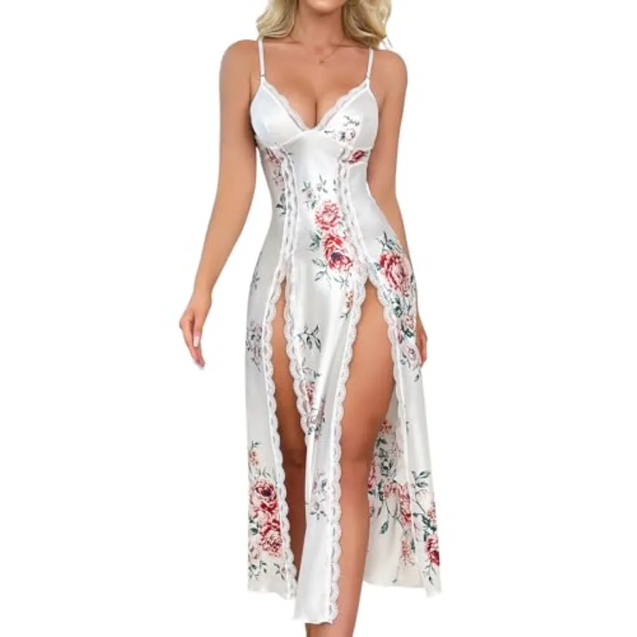 CRIPOM Lingerie Dress for Women V Neck Long Sexy Nightgowns for Women Side Split Sexy Night Gowns
CRIPOM Lingerie Dress for Women V Neck Long Sexy Nightgowns for Women Side Split Sexy Night Gowns