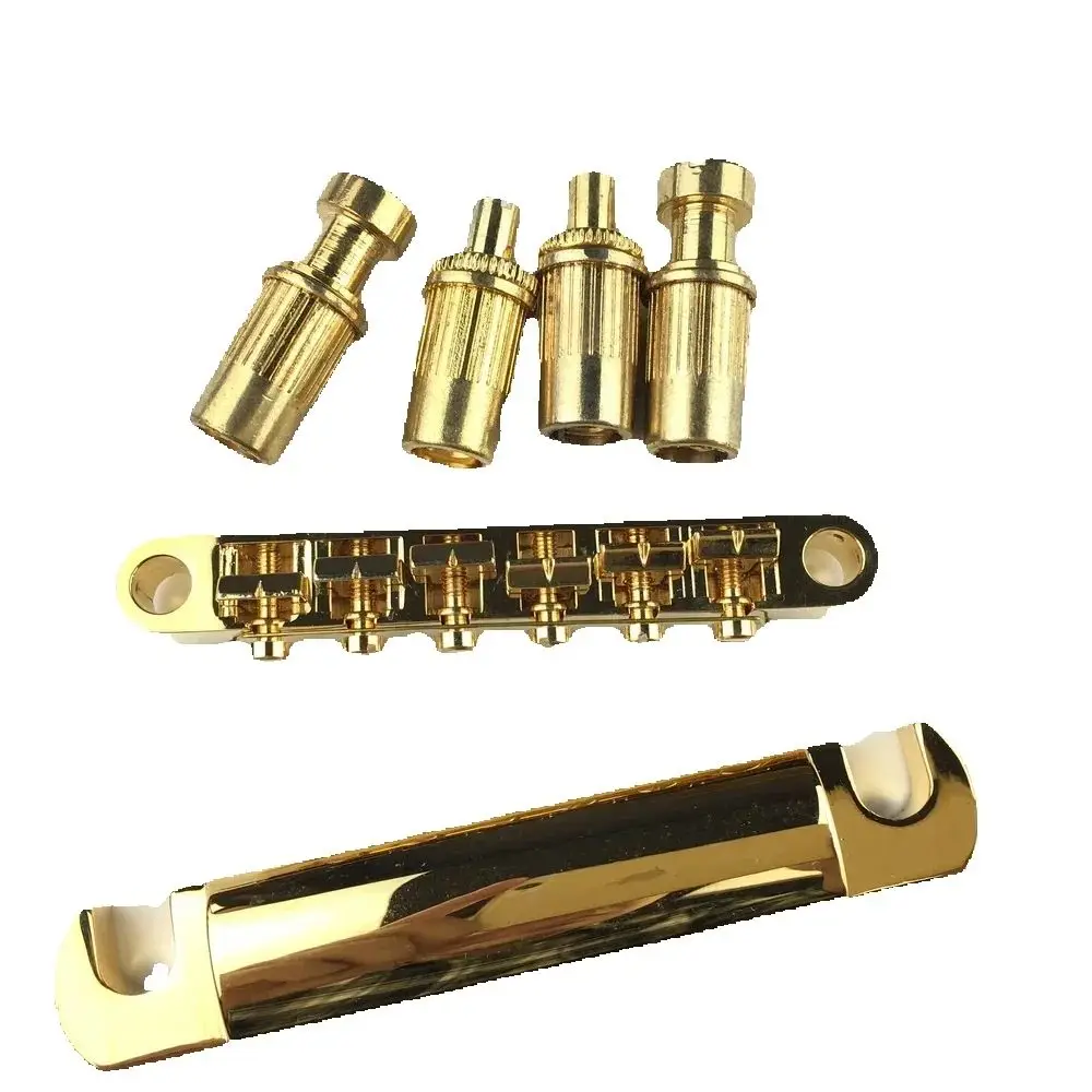 Gold Tune-O-Matic SG Electric Guitar Bridge Set Taiiece Gold Tone Adjustability for Enhanced Performance And Sound Quality
Gold Tune-O-Matic SG Electric Guitar Bridge Set Taiiece Gold Tone Adjustability for Enhanced Performance And Sound Quality