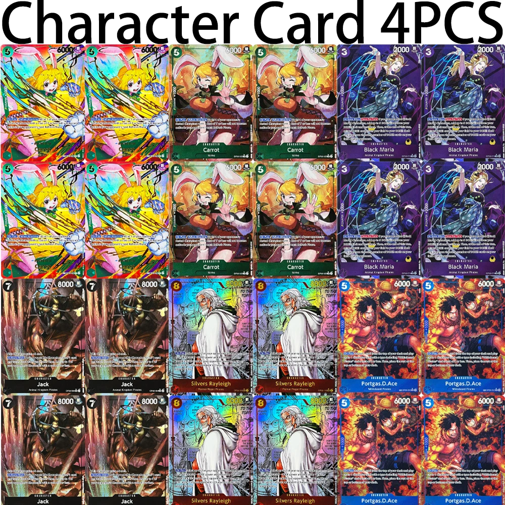 4Pcs ONE PIECE Anime Character Foil Card OPCG TCG Game Cards Carrot Nami S-Snake Black Maria Jewelry Bonney Texture Hot stamping
4Pcs ONE PIECE Anime Character Foil Card OPCG TCG Game Cards Carrot Nami S-Snake Black Maria Jewelry Bonney Texture Hot stamping