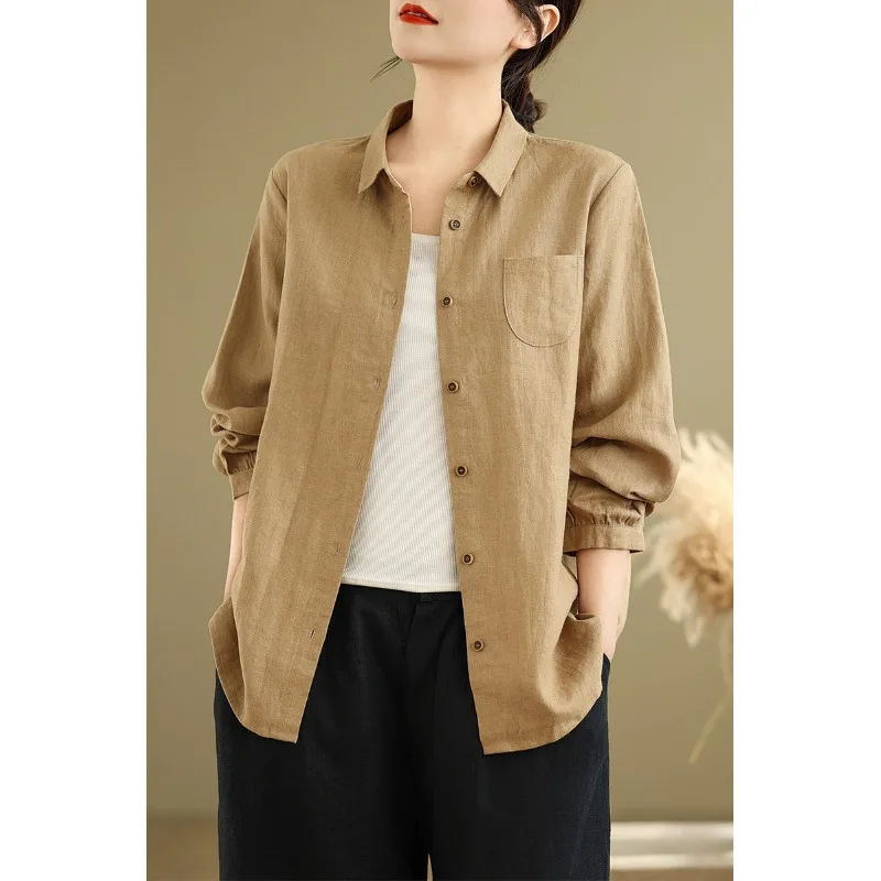 Женская модная роскошная рубашка больших размеров из хлопка и льна, новинка весна-осень, с отложным воротником, верхняя одежда
Женская модная роскошная рубашка больших размеров из хлопка и льна, новинка весна-осень, с отложным воротником, верхняя одежда