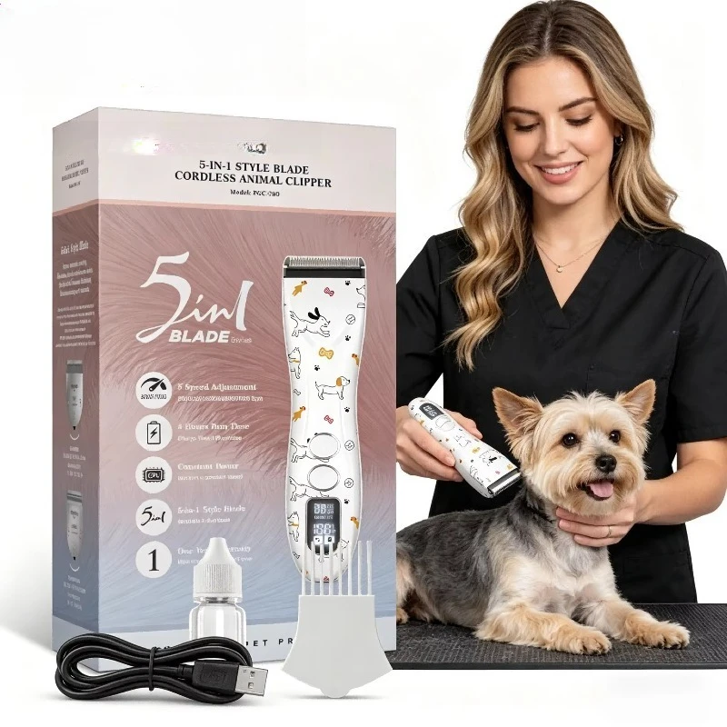 PGC-780 5 in 1 Professional Pet Grooming Clipper for Dog Grooming Multi Function Hair Trimmer and Cutter
PGC-780 5 in 1 Professional Pet Grooming Clipper for Dog Grooming Multi Function Hair Trimmer and Cutter