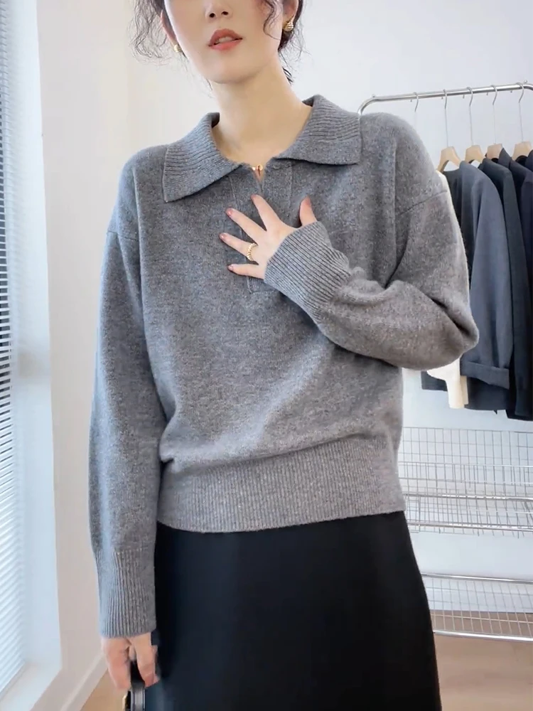 Minimalist Fashionable Knitwear Casual Turn-down Collar Commute Style Korean Version Winter Season plus Size Sweater
Minimalist Fashionable Knitwear Casual Turn-down Collar Commute Style Korean Version Winter Season plus Size Sweater