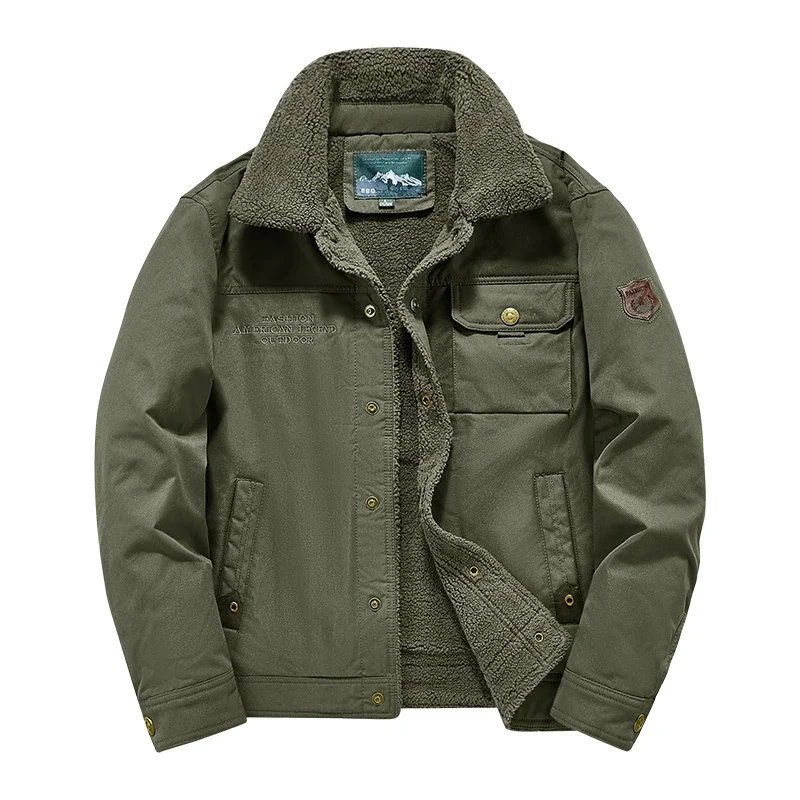 Brand Thick Warm Fleece Jacket Men Cotton Stand Collar Jacket Military Uniform Men's Casual Outerwear Regular Fit Made in China
Brand Thick Warm Fleece Jacket Men Cotton Stand Collar Jacket Military Uniform Men's Casual Outerwear Regular Fit Made in China
