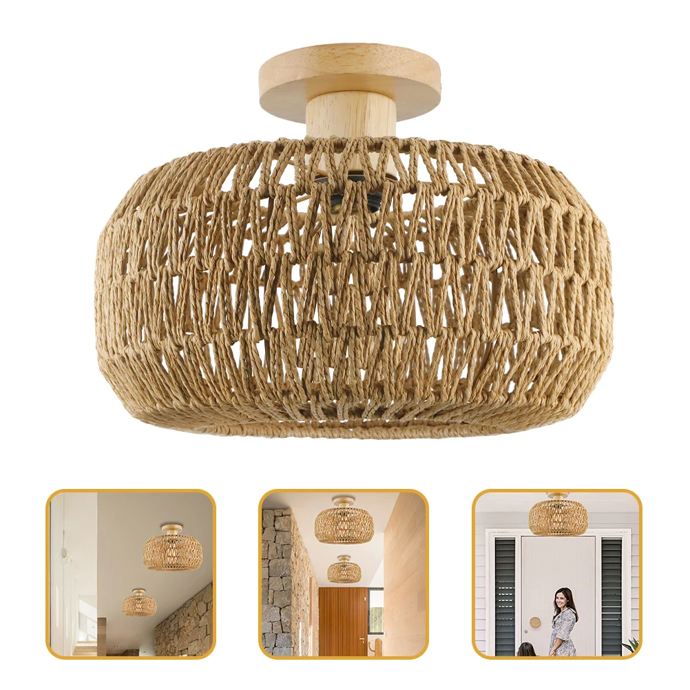 Retro Ceiling Lamp Brown Paper Rope Flush Mount Light E26 E27 Socket Living Room Kitchen Study Balcony Office Decorative
Retro Ceiling Lamp Brown Paper Rope Flush Mount Light E26 E27 Socket Living Room Kitchen Study Balcony Office Decorative
