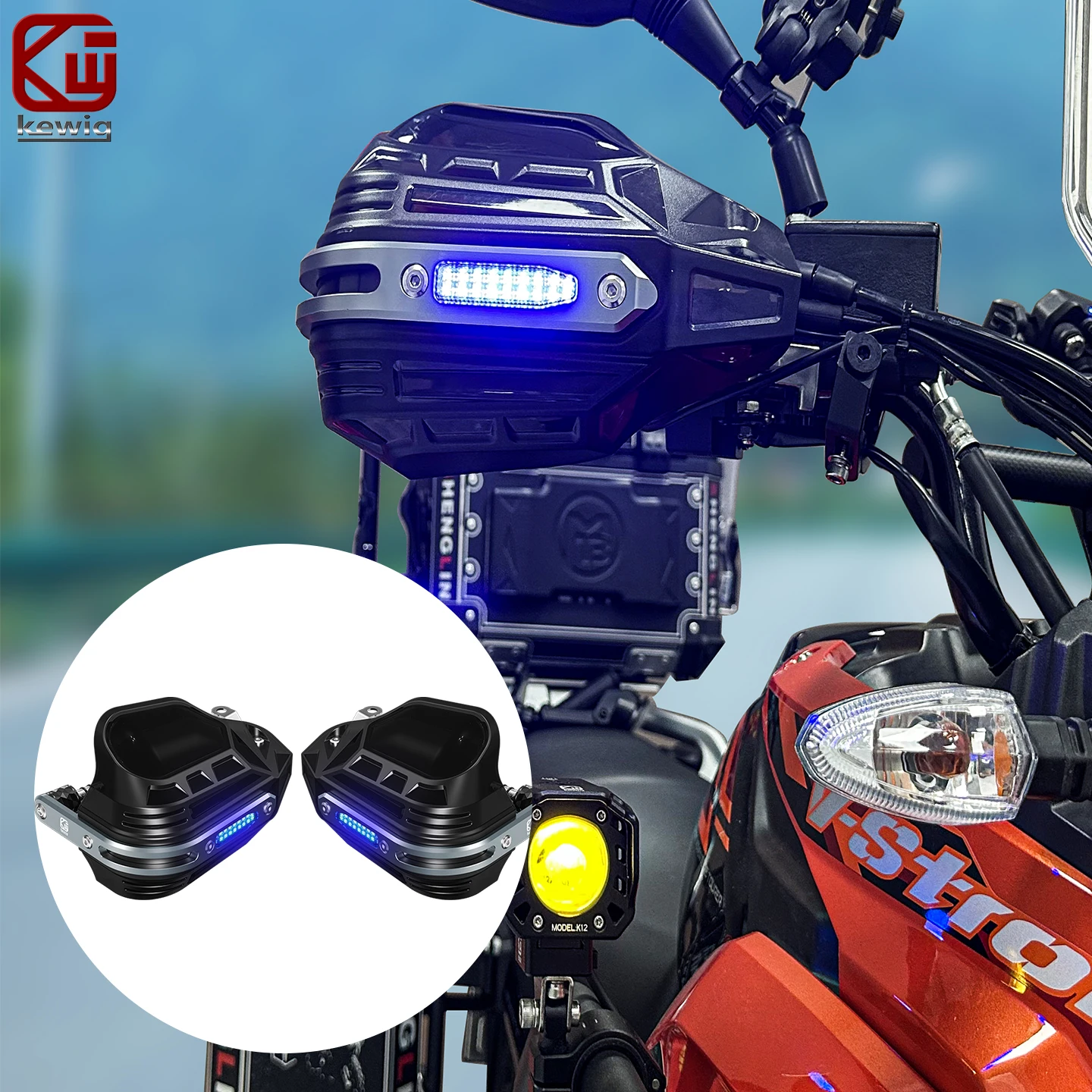Kewig 1 Gen Motorcycle Handguards CNC 6061 Aircraft Aluminum PC Cover Windproof Rainproof Anti-UV Anti-Fall for Scooter E-Bike
Kewig 1 Gen Motorcycle Handguards CNC 6061 Aircraft Aluminum PC Cover Windproof Rainproof Anti-UV Anti-Fall for Scooter E-Bike
