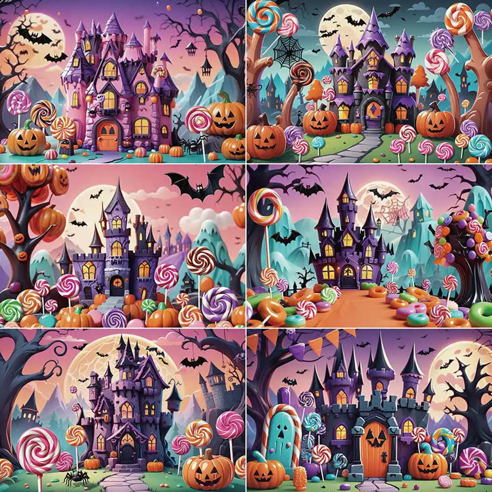 MOON.QG Halloween Castle Background Photography Pumpkin Candyland Photozone Backdrop Children Studio Photobooth Supplies
MOON.QG Halloween Castle Background Photography Pumpkin Candyland Photozone Backdrop Children Studio Photobooth Supplies