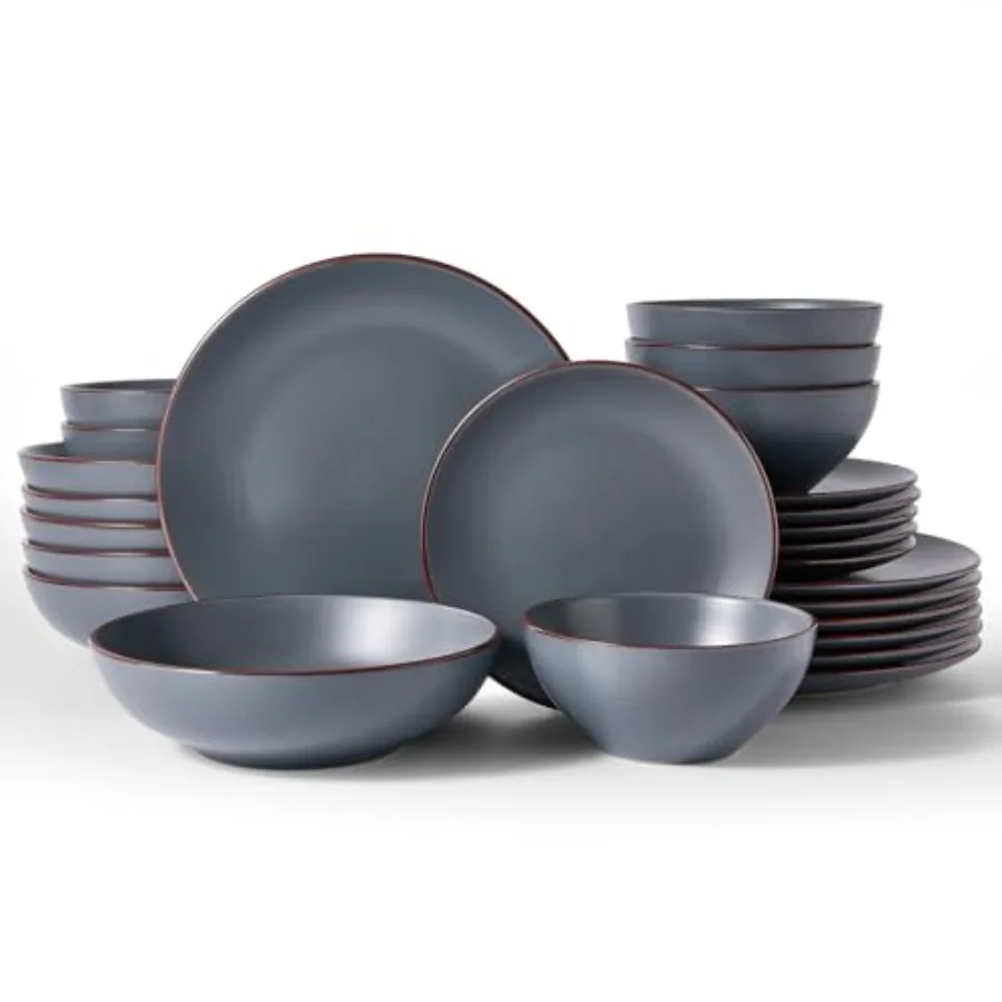 Venus Speckled Dinnerware Set, 24-Piece Stoneware Dishes for 6, - Includes Pasta Bowls and Dinner Plates for Everyday Meals or
Venus Speckled Dinnerware Set, 24-Piece Stoneware Dishes for 6, - Includes Pasta Bowls and Dinner Plates for Everyday Meals or