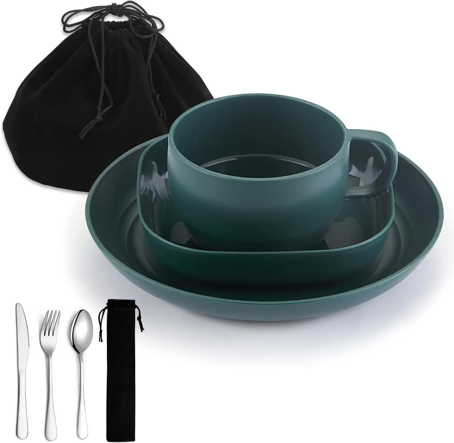 Camping Utensils Set, Plates and Bowls with Coffee Mug, Cutlery Set for Outdoor Picnic
Camping Utensils Set, Plates and Bowls with Coffee Mug, Cutlery Set for Outdoor Picnic