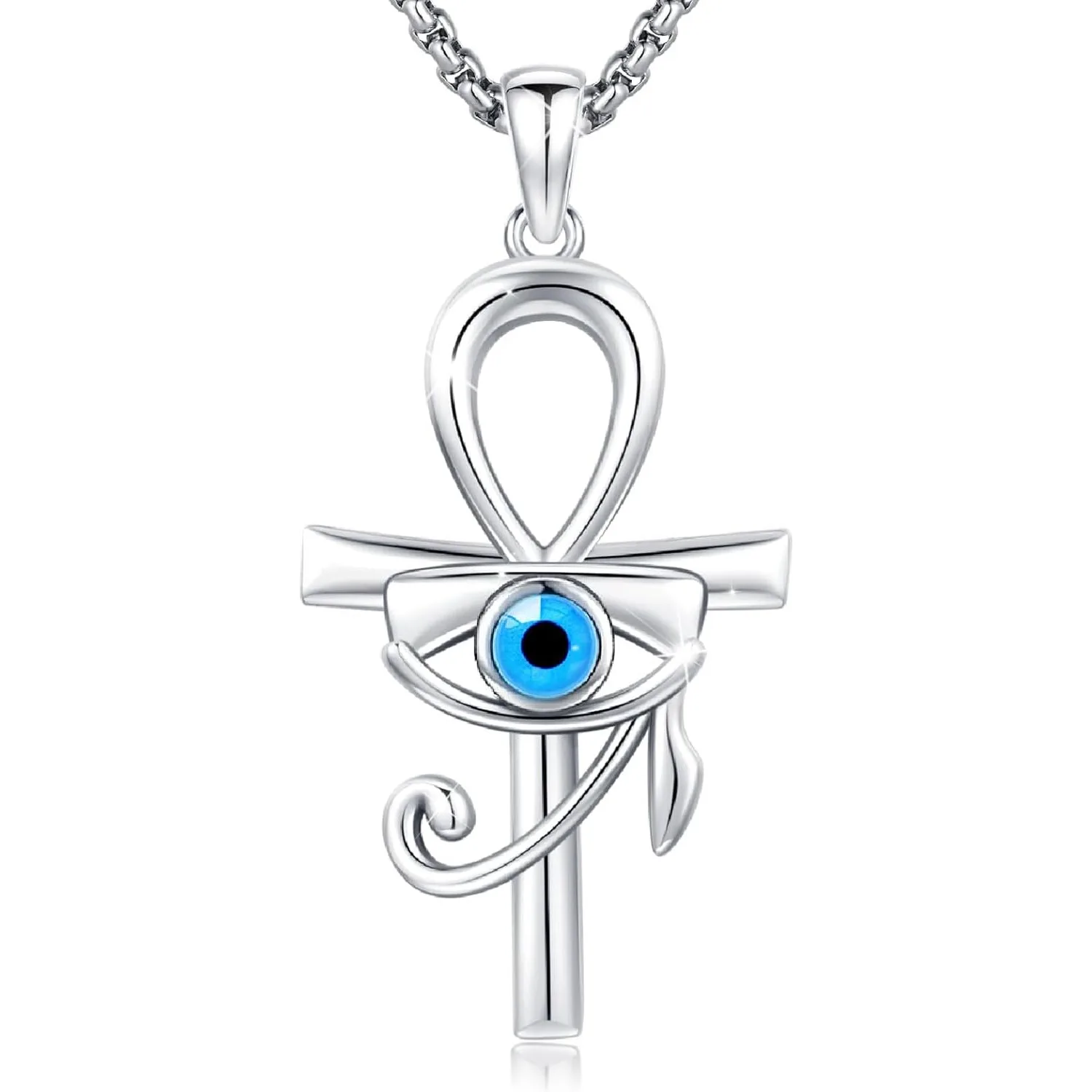 Eye of Horus Necklace 925 Sterling Silver Evil Eye Pendant Jewelry Gifts for Women Men Birthday Halloween Thanksgiving Christmas
Eye of Horus Necklace 925 Sterling Silver Evil Eye Pendant Jewelry Gifts for Women Men Birthday Halloween Thanksgiving Christmas
