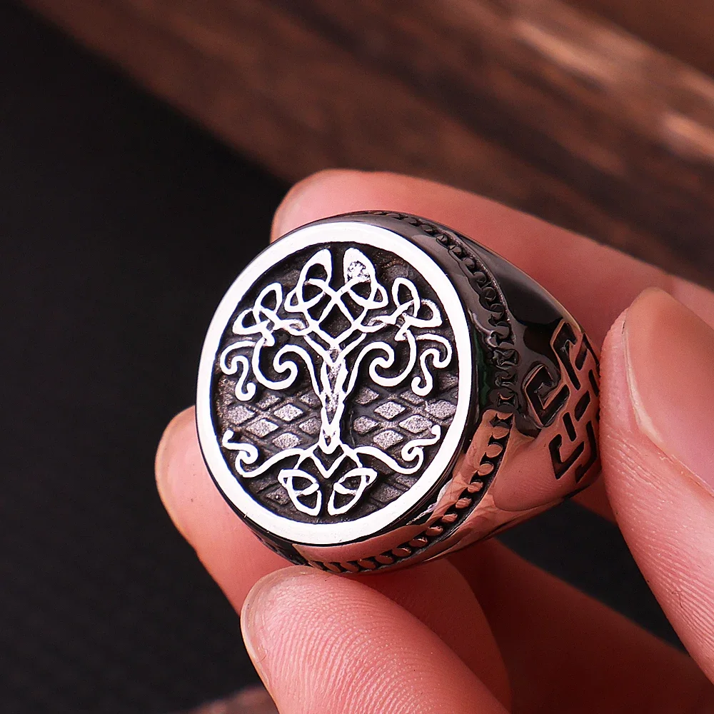 Nordic Viking Tree of Life Rings for Men Amulet Vintage Celtic Knot Yggdrasil Ring Stainless Steel Biker Jewelry Free Shipping
Nordic Viking Tree of Life Rings for Men Amulet Vintage Celtic Knot Yggdrasil Ring Stainless Steel Biker Jewelry Free Shipping