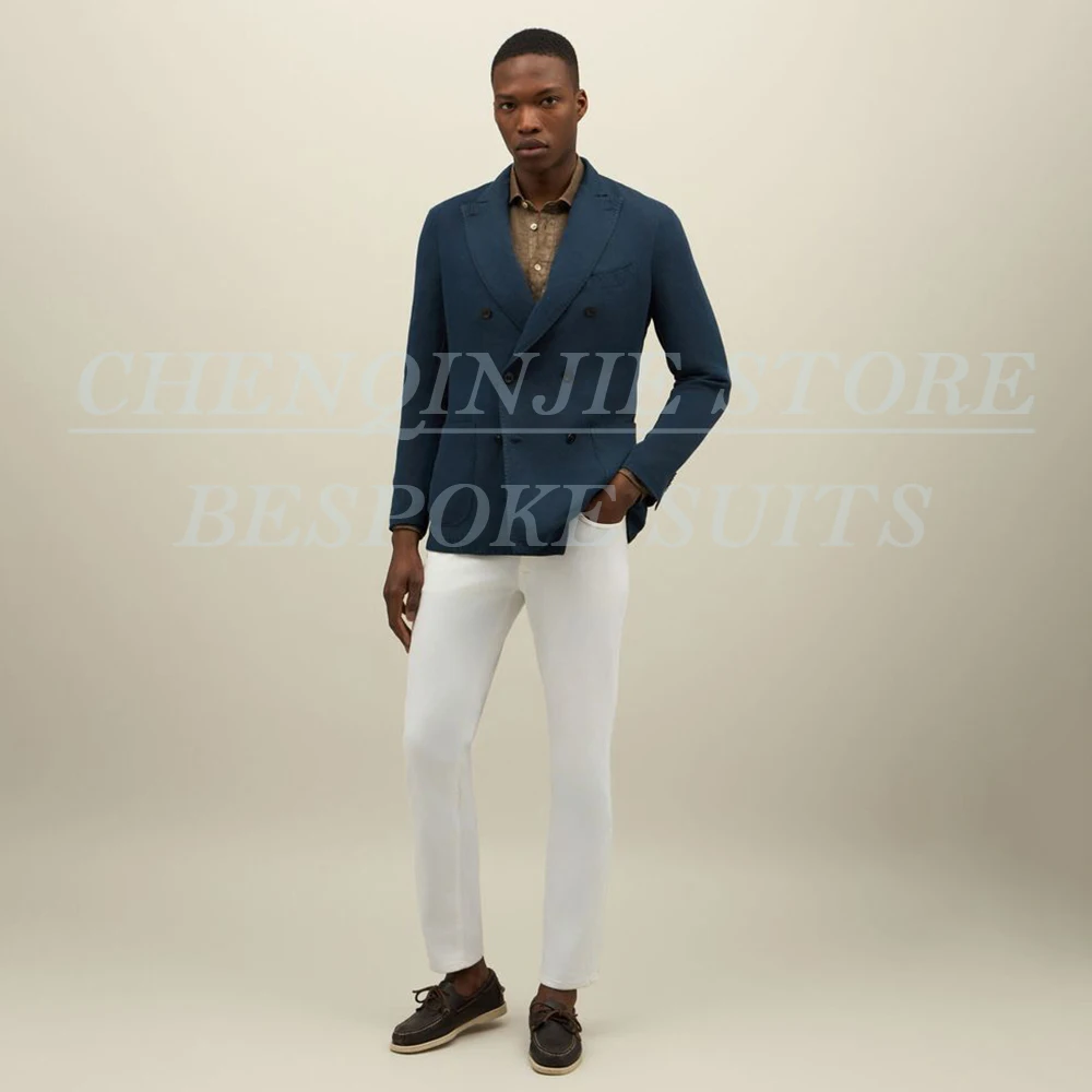 Elegant Men's Suits Double Breasted Peak Lapel Slim Fit 2 Piece Jacket Pants Sets Elegant Double Breated Male Clothing Terno 
Elegant Men's Suits Double Breasted Peak Lapel Slim Fit 2 Piece Jacket Pants Sets Elegant Double Breated Male Clothing Terno