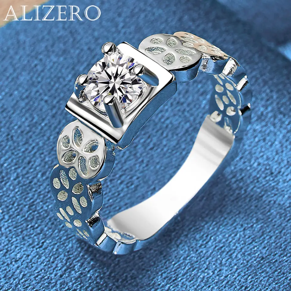 ALIZERO 925 Sterling Silver AAA Crystal Zircon Ring For Women Men Wedding Engagement Band Couple Rings Fashion Jewelry Gifts
ALIZERO 925 Sterling Silver AAA Crystal Zircon Ring For Women Men Wedding Engagement Band Couple Rings Fashion Jewelry Gifts