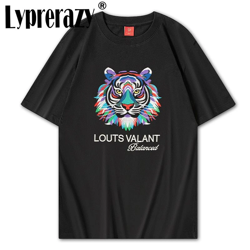 Lyprerazy Chinese-style National Trend Tiger Head Embroidery T-shirt Loose Round-neck Short-sleeved Top Tee
Lyprerazy Chinese-style National Trend Tiger Head Embroidery T-shirt Loose Round-neck Short-sleeved Top Tee