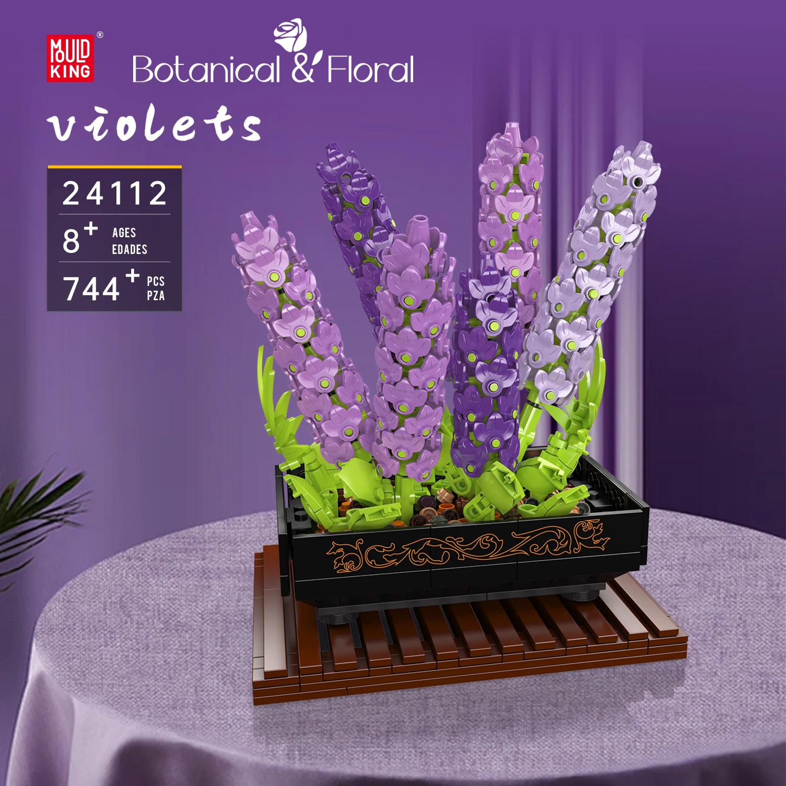 MOULD KING 24112 Violet Flower Bouquet Potted Plant Model Building Blocks 744pcs Toys for Girlfriend Birthday Xmas Gift
MOULD KING 24112 Violet Flower Bouquet Potted Plant Model Building Blocks 744pcs Toys for Girlfriend Birthday Xmas Gift