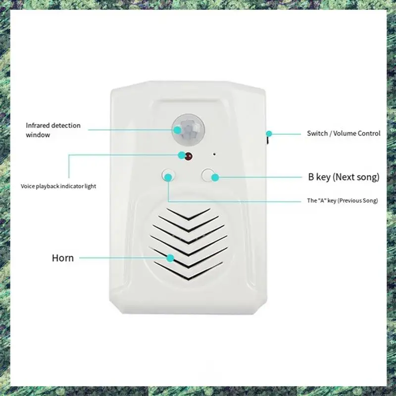 SCLS Sensor Motion Door Bell Switch Wireless PIR Motion Sensor Voice Prompter Welcome Door Bell
SCLS Sensor Motion Door Bell Switch Wireless PIR Motion Sensor Voice Prompter Welcome Door Bell