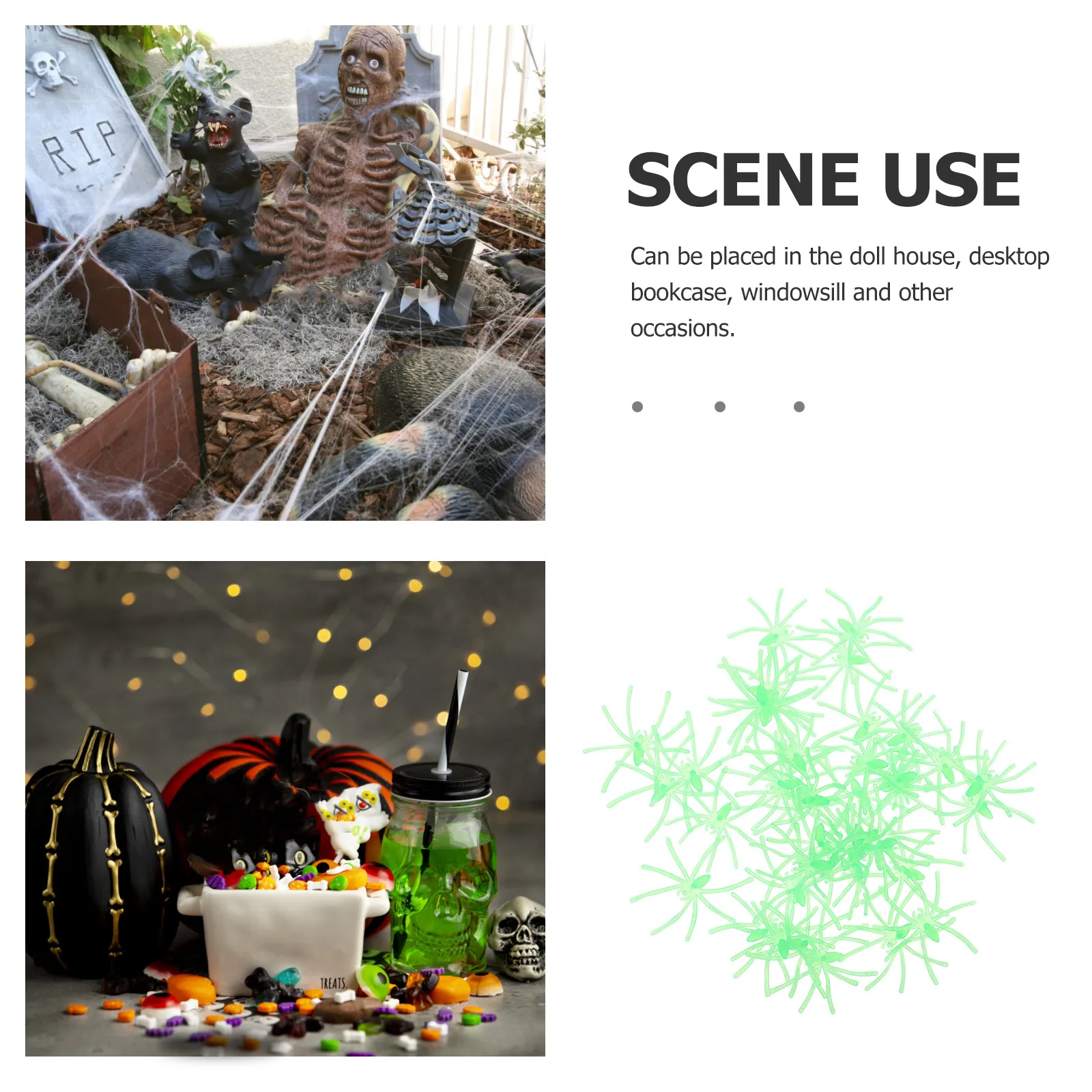 50Pcs Glow in The Dark Halloween Small Spiders Fake Plastic Scary Spider Decorations Party Props Scene Supplies
50Pcs Glow in The Dark Halloween Small Spiders Fake Plastic Scary Spider Decorations Party Props Scene Supplies