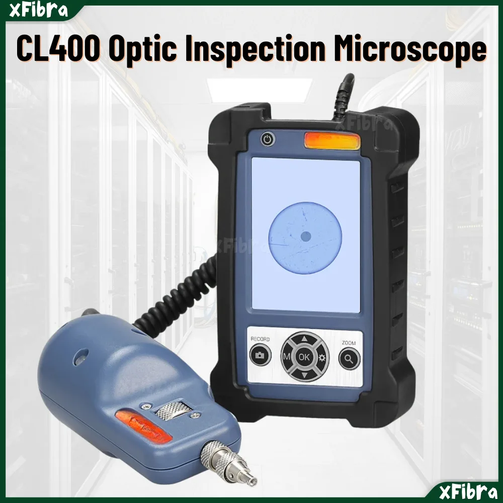 AUA-400 Fiber Optic Inspection Microscope Probe with LCD Monitor, 3.5" Display, Supports UPC/APC Adapter
AUA-400 Fiber Optic Inspection Microscope Probe with LCD Monitor, 3.5" Display, Supports UPC/APC Adapter