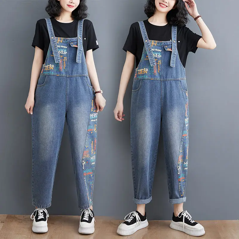 New Jumpsuit Casual Straight Splice Blue Loose Retro Versatile Women's Harem Denim Strap Trouser Korean High Waist Jeans Z1286
New Jumpsuit Casual Straight Splice Blue Loose Retro Versatile Women's Harem Denim Strap Trouser Korean High Waist Jeans Z1286