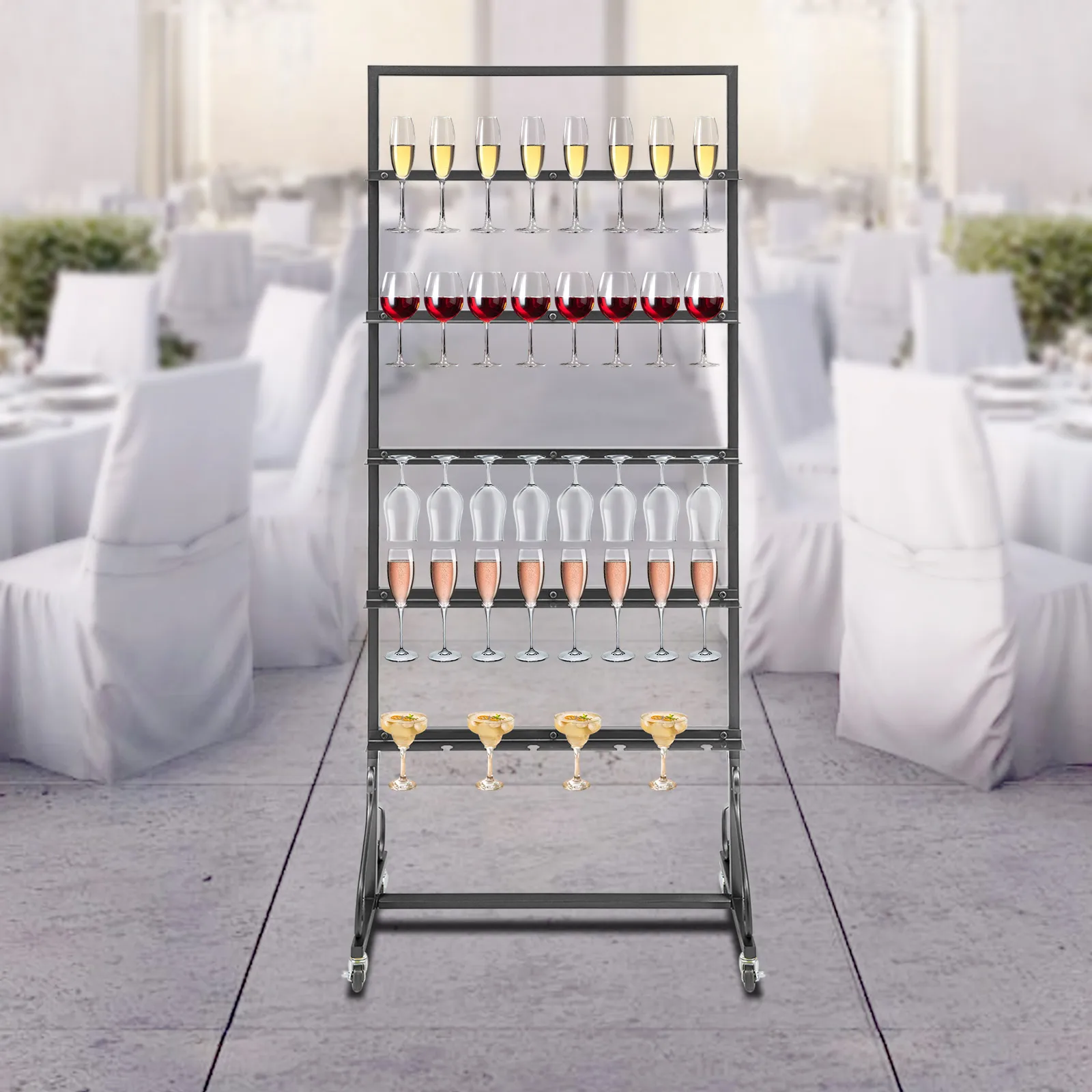 5 Tiers 40 cups Iron Champagne Display Stand,Black Floor Mount Champagne Rack Shelf 66*42*167cm for Weddings,Graduation
5 Tiers 40 cups Iron Champagne Display Stand,Black Floor Mount Champagne Rack Shelf 66*42*167cm for Weddings,Graduation