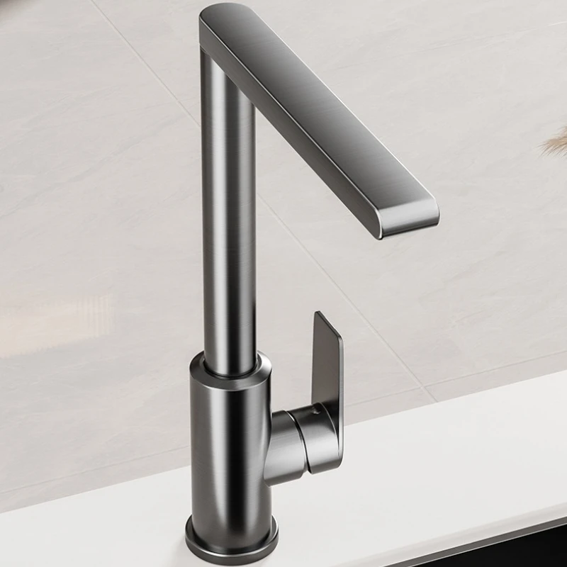 Kitchen hot and cold water rotatable faucet, gray space aluminum rust-proof, sink sink faucet
Kitchen hot and cold water rotatable faucet, gray space aluminum rust-proof, sink sink faucet