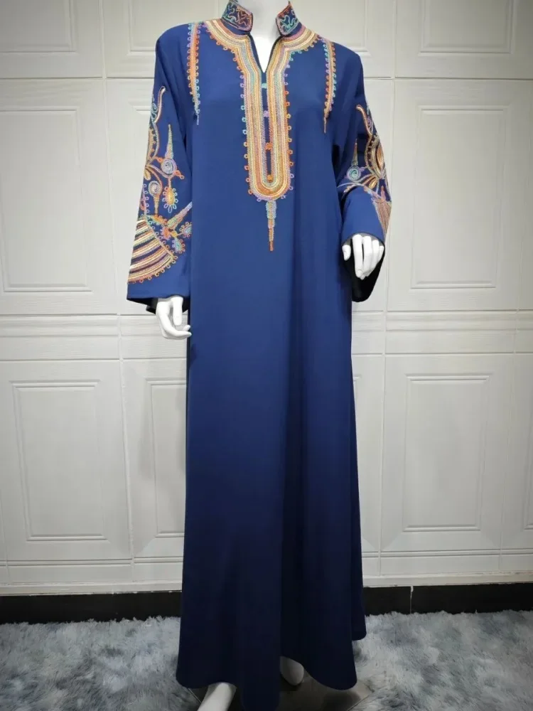 Ramadan Dubai Floral Embroidery Guipure Panel Belted Dress Muslim Elegant Loose Maxi Abaya 2025
Ramadan Dubai Floral Embroidery Guipure Panel Belted Dress Muslim Elegant Loose Maxi Abaya 2025