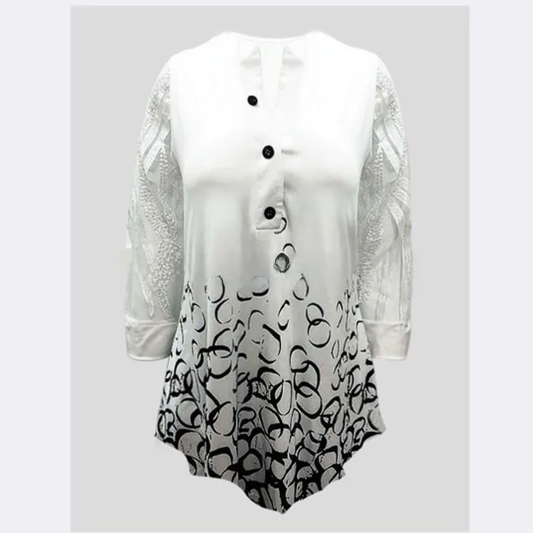 Женская футболка с кружевным лоскутным принтом и воротником SVE Long Sve, повседневная футболка из полиэстера, свободная посадка, весна 2025 г.
Женская футболка с кружевным лоскутным принтом и воротником SVE Long Sve, повседневная футболка из полиэстера, свободная посадка, весна 2025 г.