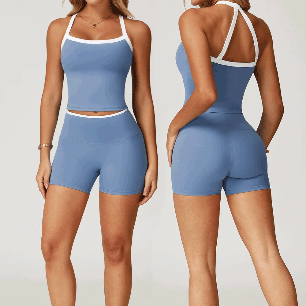 Женский комплект для тренажерного зала и фитнеса Naked Feeling — жилет для йоги контрастного цвета с перекрещивающейся спиной, узкие шорты для тренировок, наряд для бега
Женский комплект для тренажерного зала и фитнеса Naked Feeling — жилет для йоги контрастного цвета с перекрещивающейся спиной, узкие шорты для тренировок, наряд для бега