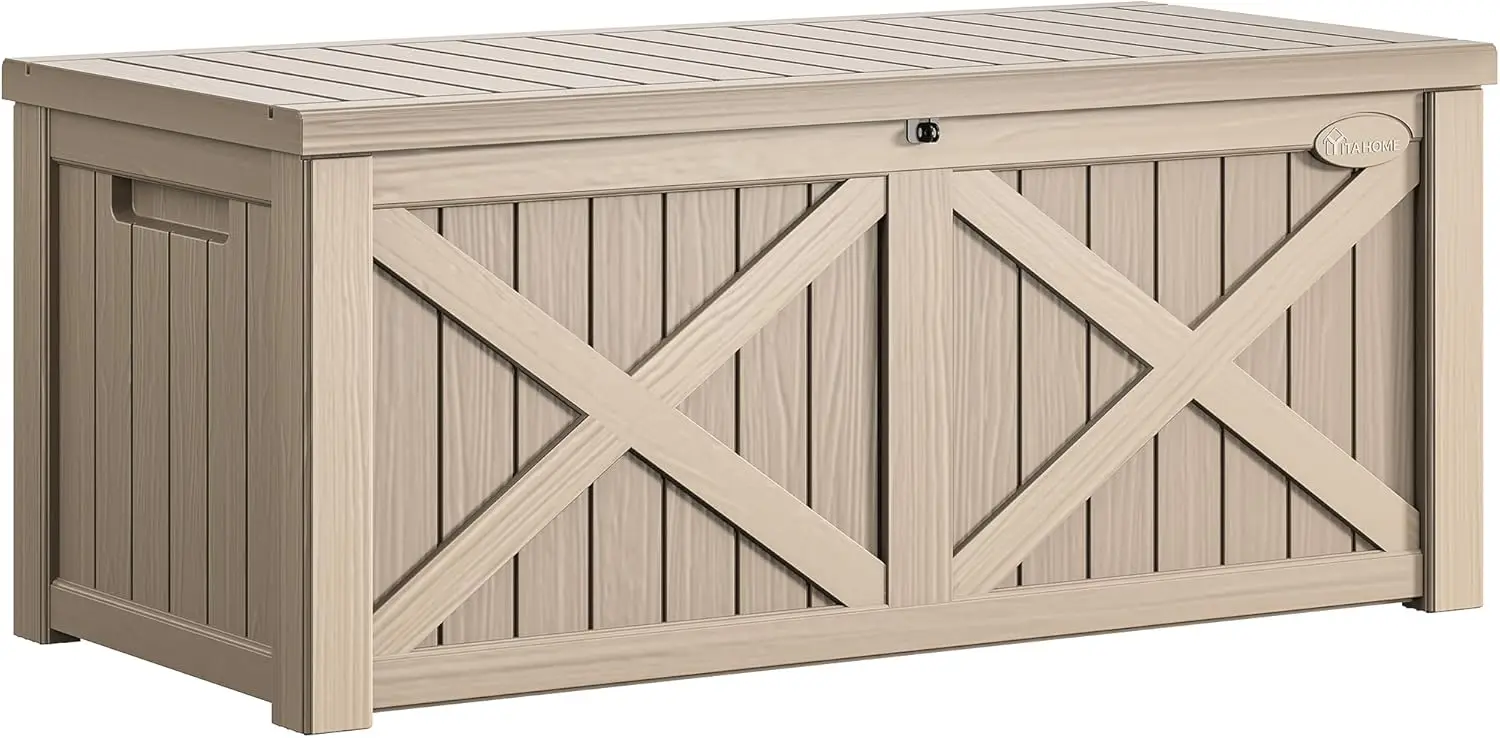 150 Gallon Large Deck Box with X-Shaped Front, Resin Outdoor Storage Box, Waterproof Cushion Bench for Patio, Pool Supplies,
150 Gallon Large Deck Box with X-Shaped Front, Resin Outdoor Storage Box, Waterproof Cushion Bench for Patio, Pool Supplies,