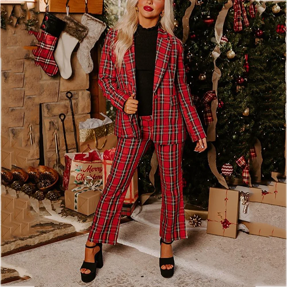 Luxury Women Suit 2026 New Arrival Single Button Fashion Plaid Christmas Prom Elegant Lady Outfit Set 2 Pieces Customized
Luxury Women Suit 2026 New Arrival Single Button Fashion Plaid Christmas Prom Elegant Lady Outfit Set 2 Pieces Customized