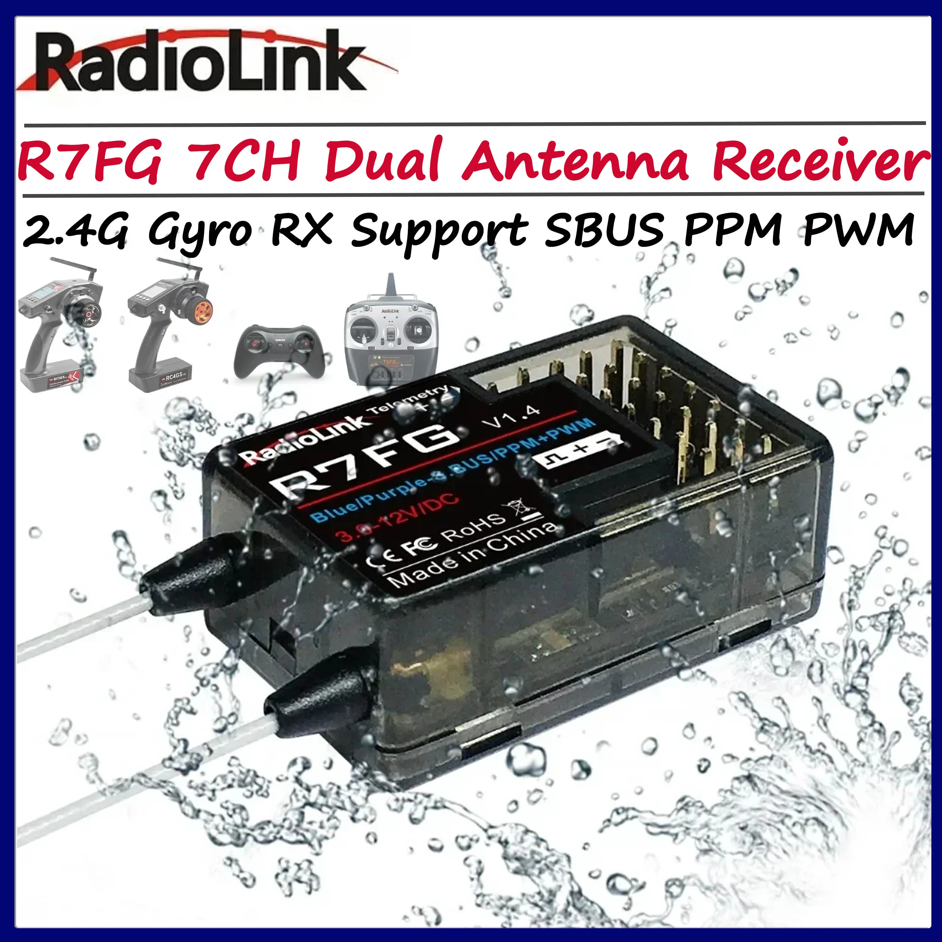 Radiolink R7FG 7 Channel 2.4G Gyro RC Receiver SBUS PPM PWM Voltage Transmission Telemetry 600m Long Range RX for RC Car Boat
Radiolink R7FG 7 Channel 2.4G Gyro RC Receiver SBUS PPM PWM Voltage Transmission Telemetry 600m Long Range RX for RC Car Boat