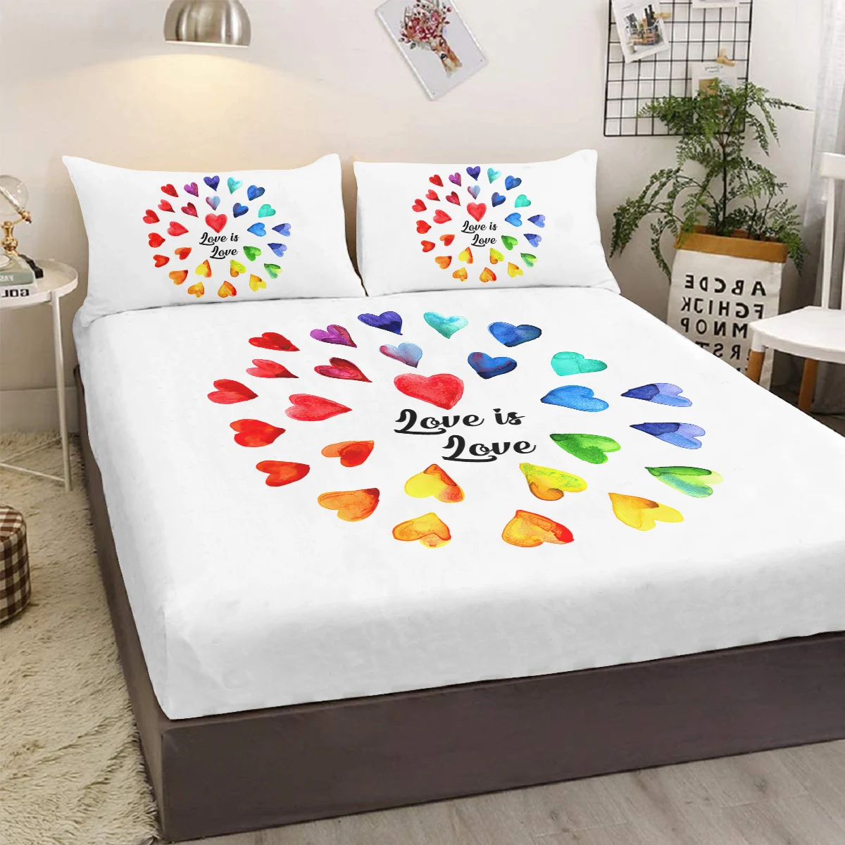 Colorful Kawaii Love Heart Sheet Set 3 Pieces Ultra Soft Deep Pocket Comfortable Fitted Sheet with 2 Pillowcases
Colorful Kawaii Love Heart Sheet Set 3 Pieces Ultra Soft Deep Pocket Comfortable Fitted Sheet with 2 Pillowcases
