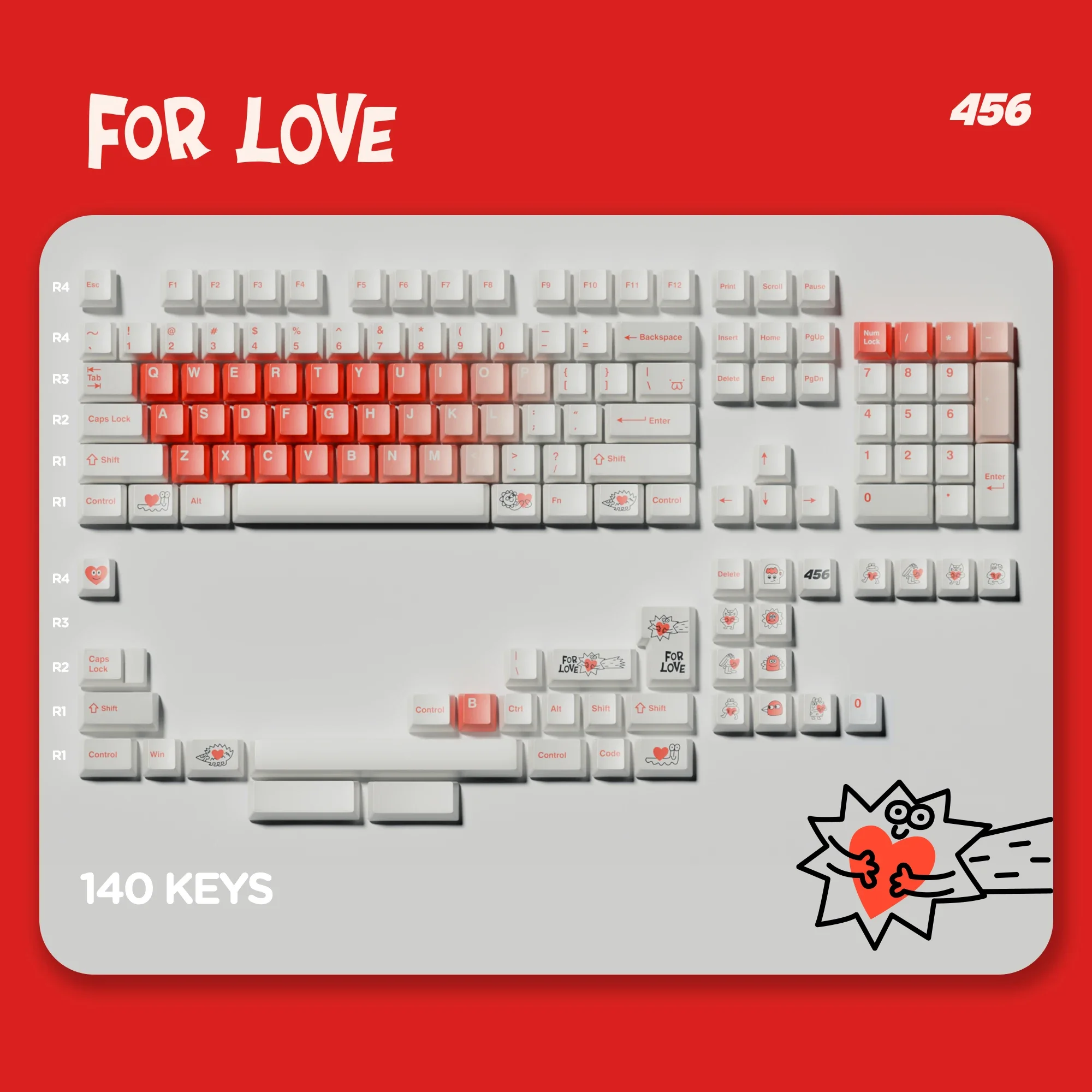 Original theme keycaps - love - original 140 + key PBT five-sided sublimation mechanical keyboard keycaps cute
Original theme keycaps - love - original 140 + key PBT five-sided sublimation mechanical keyboard keycaps cute