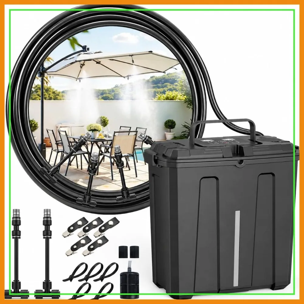 Portable Misting System for Patio Cooling, 9L Bucket with 10000mAh Battery & Pump, Outdoor Use
Portable Misting System for Patio Cooling, 9L Bucket with 10000mAh Battery & Pump, Outdoor Use