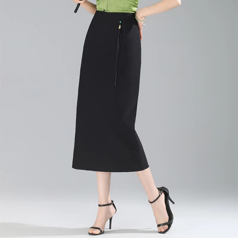 Chic Chinese Style High Waist Midi Skirt Women's Wrap Bodycon Commute Slimming Skirts Fashionable Tassel Detail Polyester
Chic Chinese Style High Waist Midi Skirt Women's Wrap Bodycon Commute Slimming Skirts Fashionable Tassel Detail Polyester