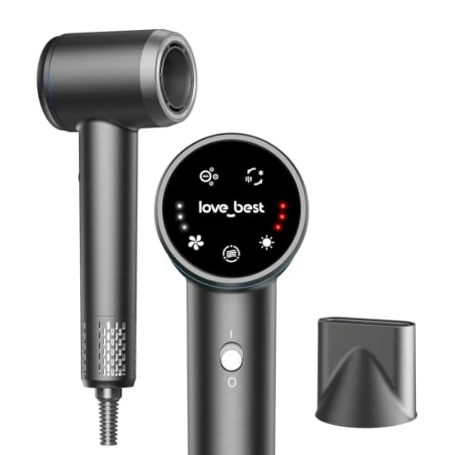 Professional ionic hair dryer for salon, travel, home use; ABS plastic, black; fast drying, low noise, lightweight, 600M negati
Professional ionic hair dryer for salon, travel, home use; ABS plastic, black; fast drying, low noise, lightweight, 600M negati
