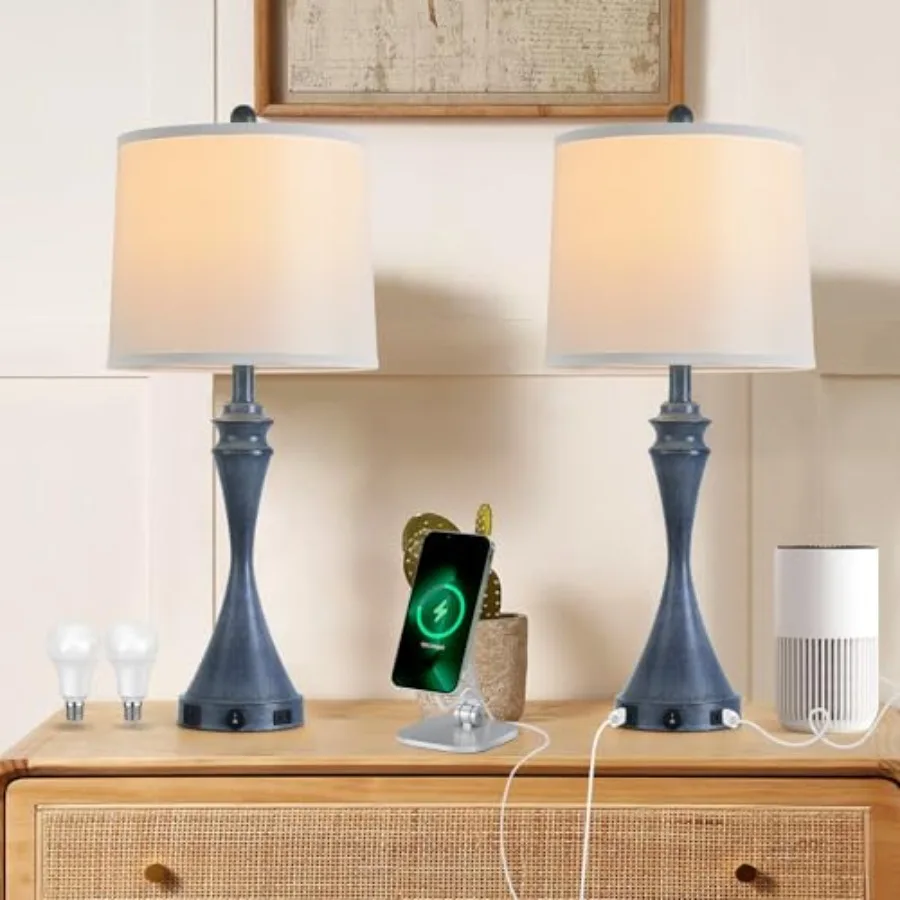 Living Room Deek Lamp Bedroom Table Lamp Set of 2, 3 Way Dimmable Led Light Modern Industrial Table Lamps Sand Metal, USB Type
Living Room Deek Lamp Bedroom Table Lamp Set of 2, 3 Way Dimmable Led Light Modern Industrial Table Lamps Sand Metal, USB Type