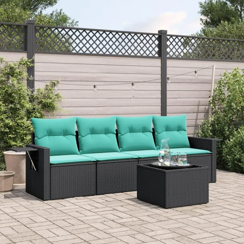 5 Piece Outdoor Patio Sofa Set with Cushions Black Rattan Furniture Garden Seat
5 Piece Outdoor Patio Sofa Set with Cushions Black Rattan Furniture Garden Seat