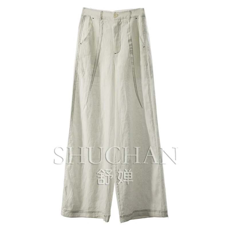 100 Linen Contrast Color Bright Line High Waist Straight Wide Leg Pants Women's 73C0 Pantalones De Mujer
100 Linen Contrast Color Bright Line High Waist Straight Wide Leg Pants Women's 73C0 Pantalones De Mujer