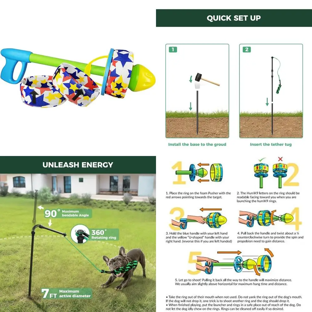Стартовый пакет для упражнений для собак длиной 65 футов. Пусковая установка с летающими кольцами и сверхпрочные кольца для быстрых упражнений и развлечений
Стартовый пакет для упражнений для собак длиной 65 футов. Пусковая установка с летающими кольцами и сверхпрочные кольца для быстрых упражнений и развлечений