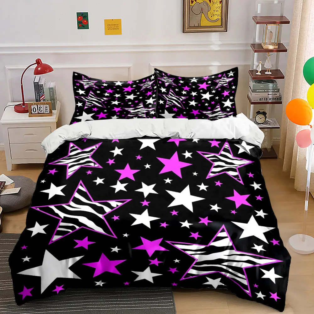 Colorful Stars with Zebra Patterns Printed Duvet Cover Set 1 Duvet Cover+2 Pillowcase Multi Size Bedroom Bedding Decor
Colorful Stars with Zebra Patterns Printed Duvet Cover Set 1 Duvet Cover+2 Pillowcase Multi Size Bedroom Bedding Decor