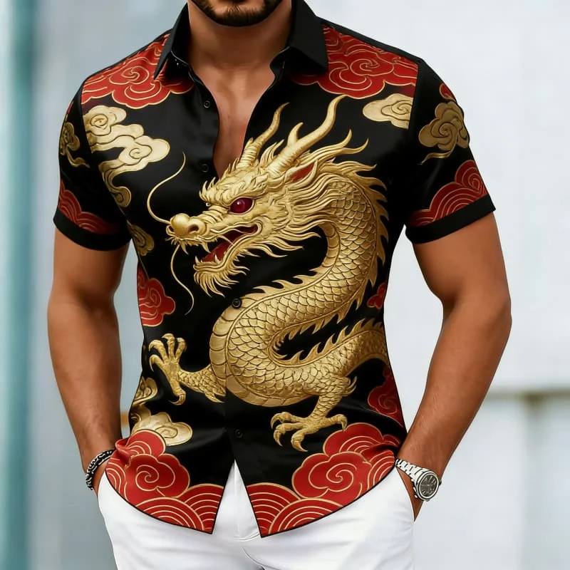 Men's Luxury Stylish Authentic Timeless Oriental Print Short Sleeve Shirt Casual Fashion For Daily Commute And Vacation Styling
Men's Luxury Stylish Authentic Timeless Oriental Print Short Sleeve Shirt Casual Fashion For Daily Commute And Vacation Styling