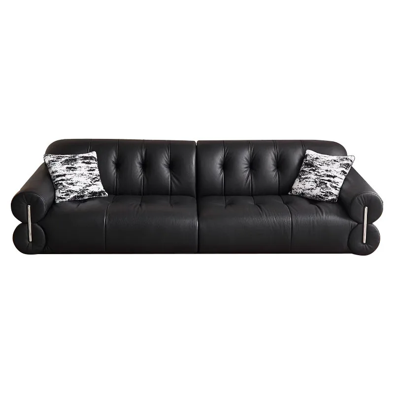 French retro leather sofa medieval living room straight row high feet, cloud sofa Nordic simple buckle sofa
French retro leather sofa medieval living room straight row high feet, cloud sofa Nordic simple buckle sofa