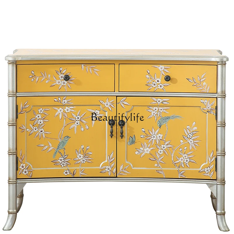 Chinese-style dining side cabinet, living room corridor, foyer, entrance cabinet, painted decorative cabinet
Chinese-style dining side cabinet, living room corridor, foyer, entrance cabinet, painted decorative cabinet